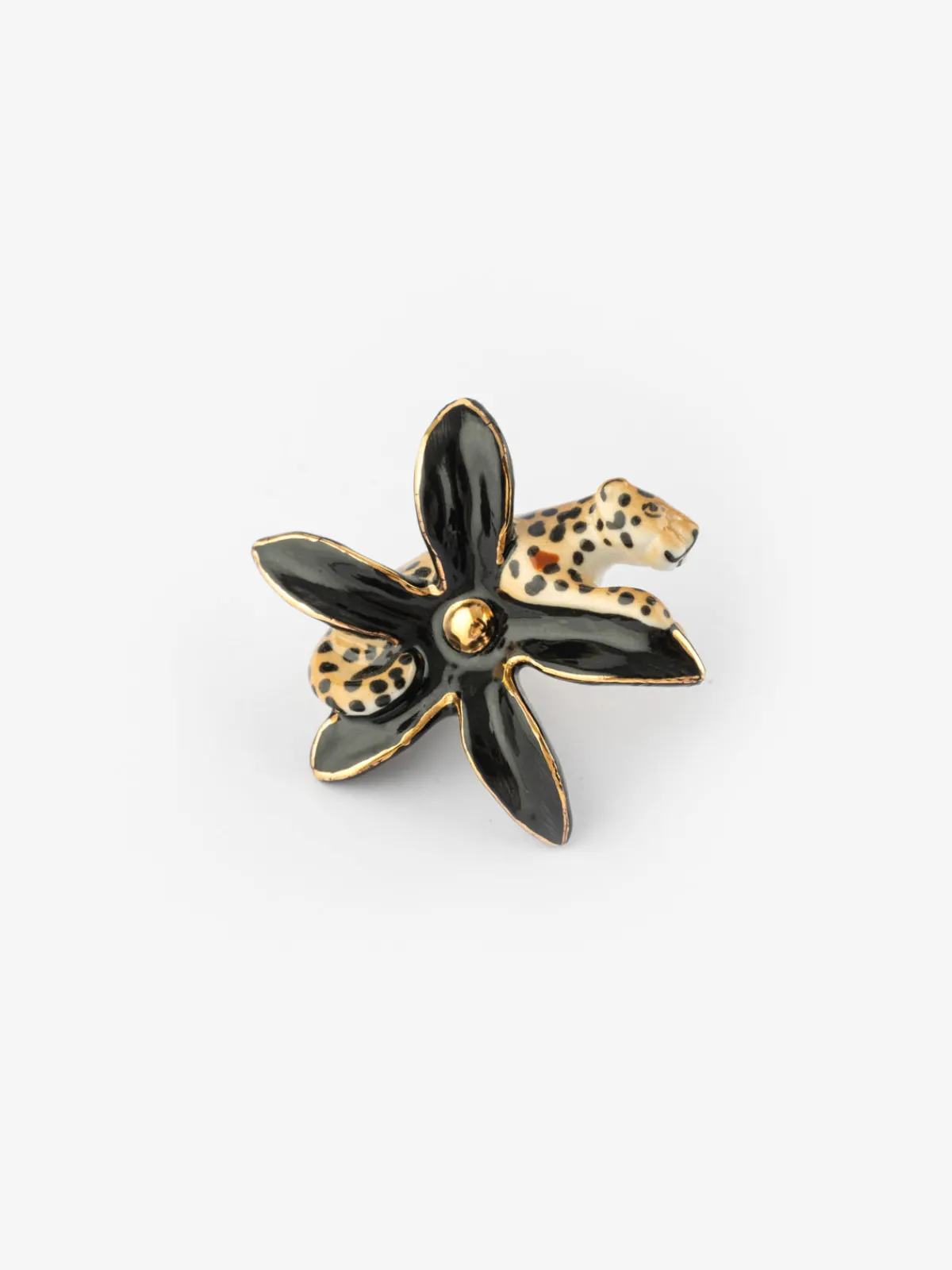 Erine flower and leopard pin>NACH BIJOUX New