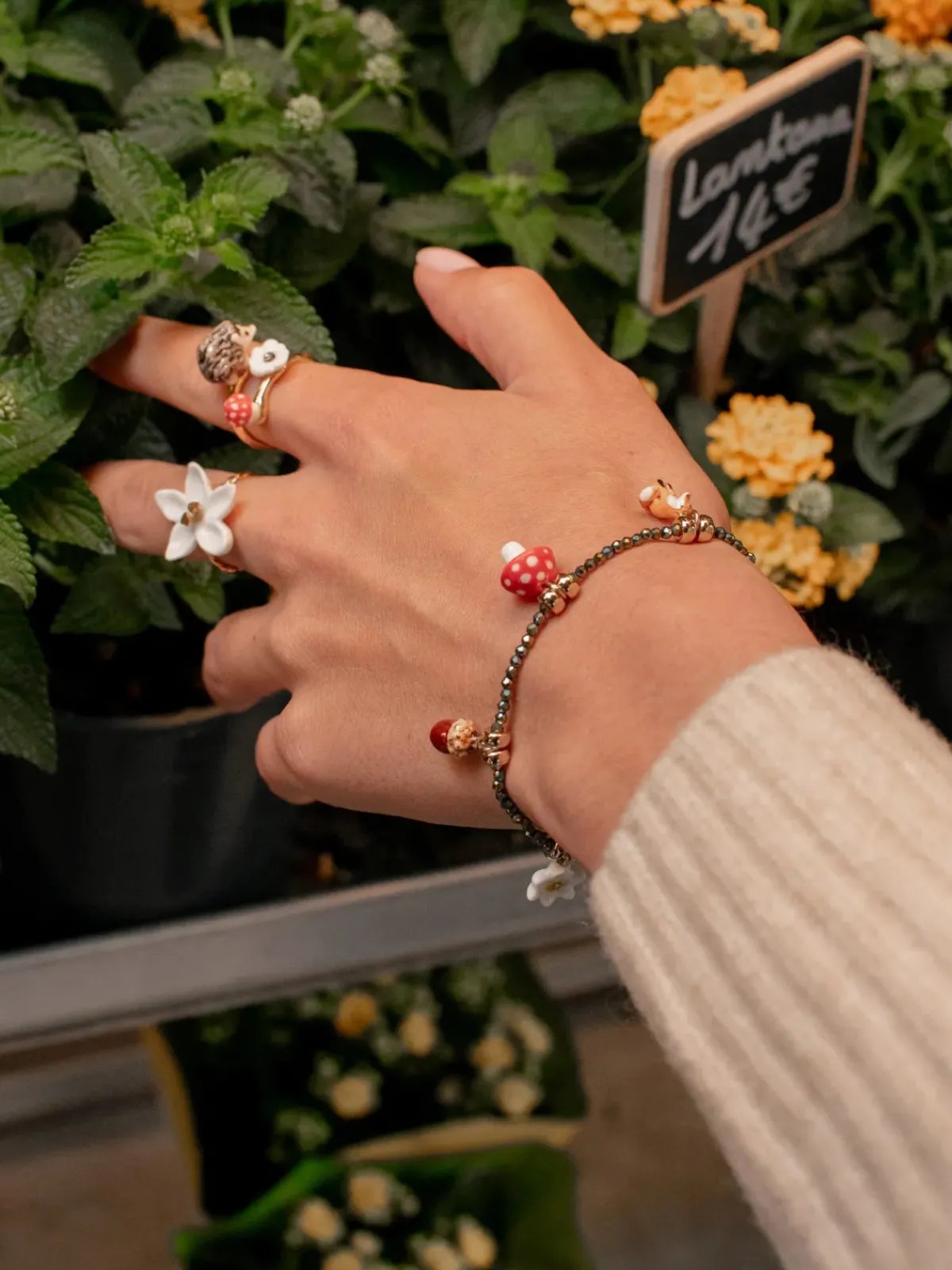 Forest bracelet and hematite beads>NACH BIJOUX Outlet