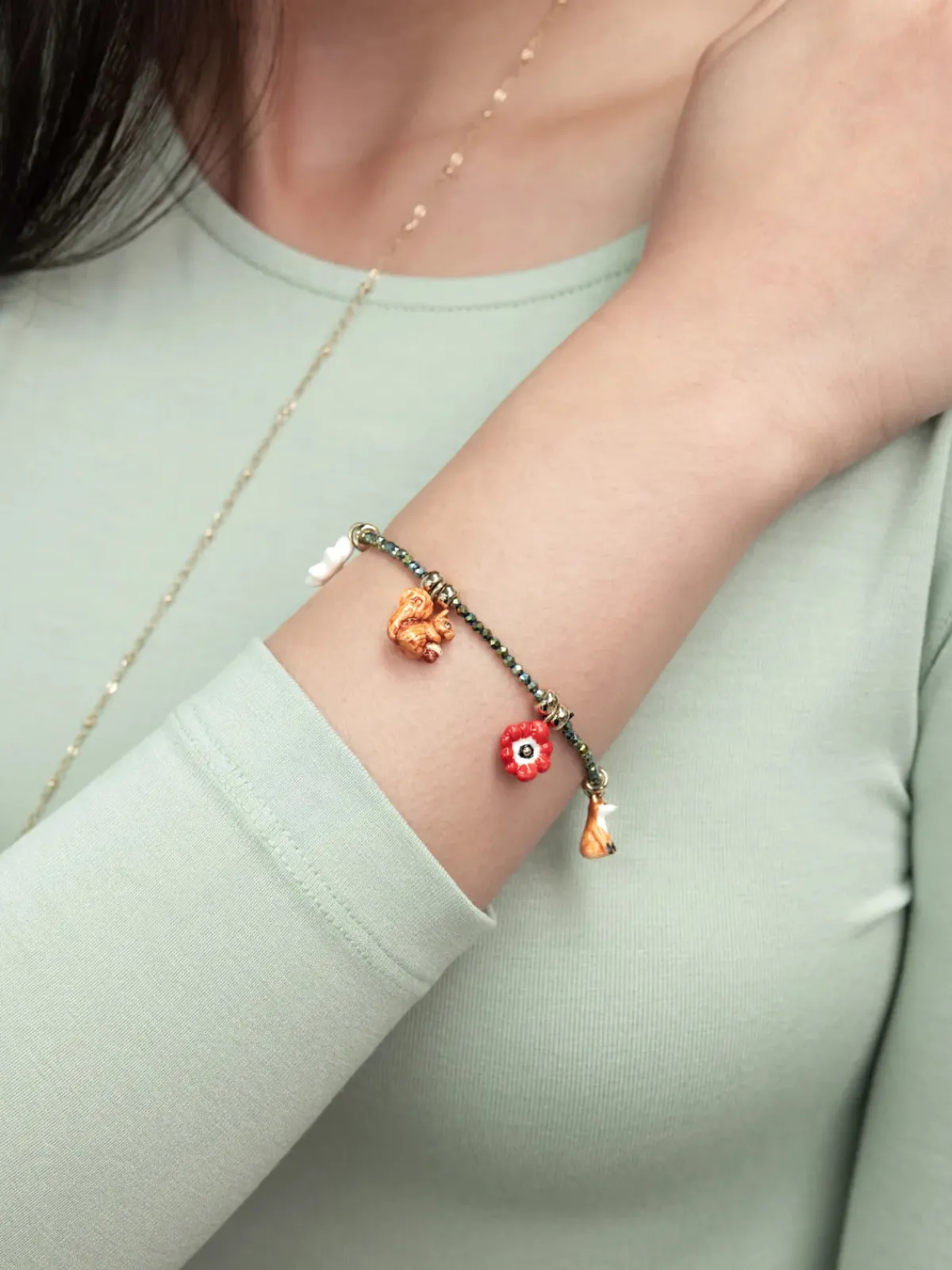 Forest bracelet and hematite beads>NACH BIJOUX Outlet