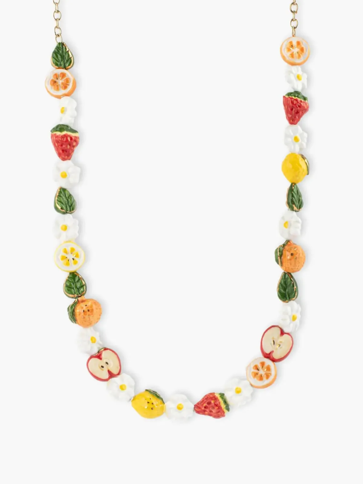Fruit and flower beaded necklace>NACH BIJOUX