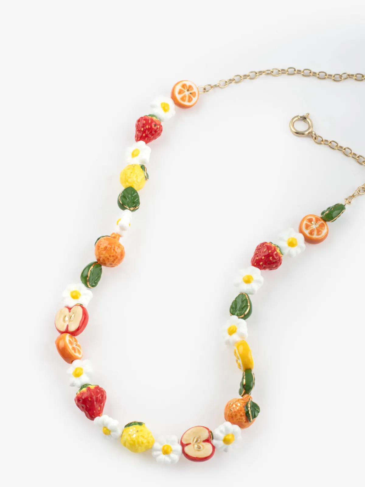 Fruit and flower beaded necklace>NACH BIJOUX