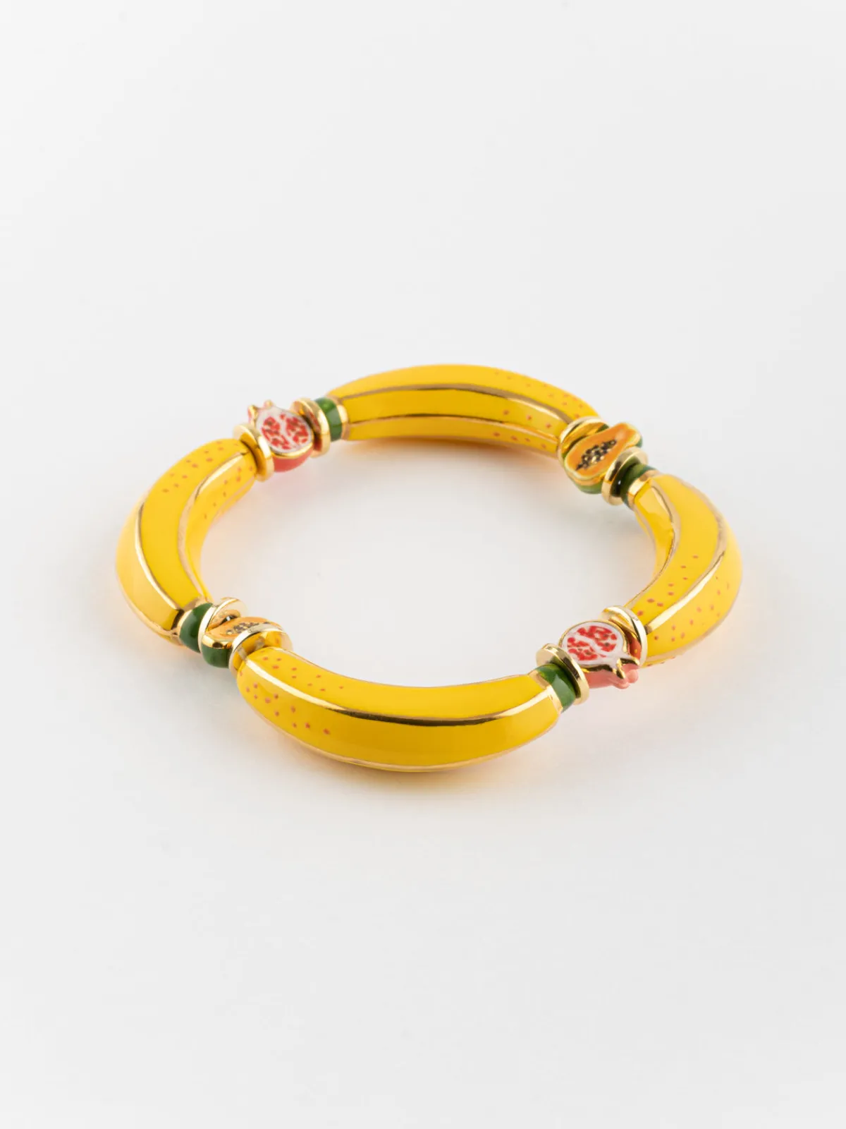 Fruit and yellow banana bead bracelet>NACH BIJOUX Online