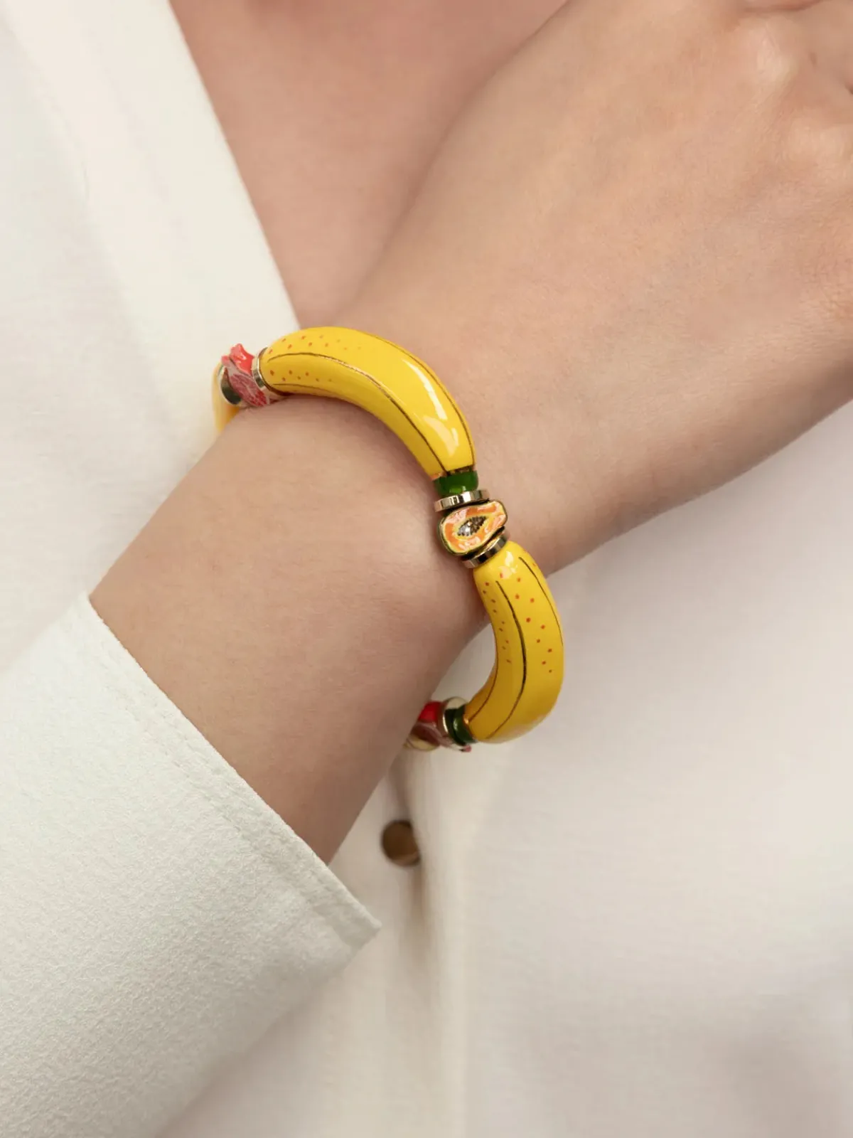 Fruit and yellow banana bead bracelet>NACH BIJOUX Online