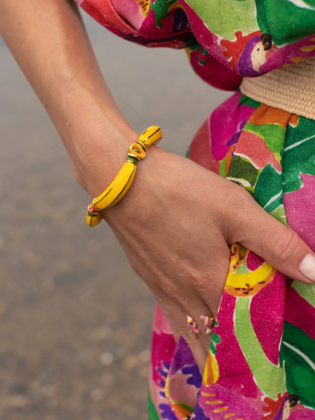 Fruit and yellow banana bead bracelet>NACH BIJOUX Online