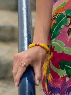 Fruit and yellow banana bead bracelet><noscript><img width=