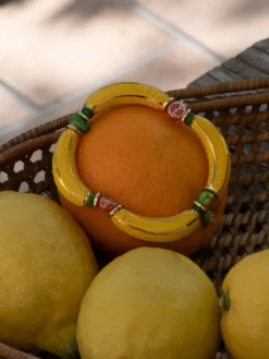 Fruit and yellow banana bead bracelet><noscript><img width=