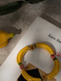 Fruit and yellow banana bead bracelet><noscript><img width=