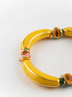 Fruit and yellow banana bead bracelet><noscript><img width=