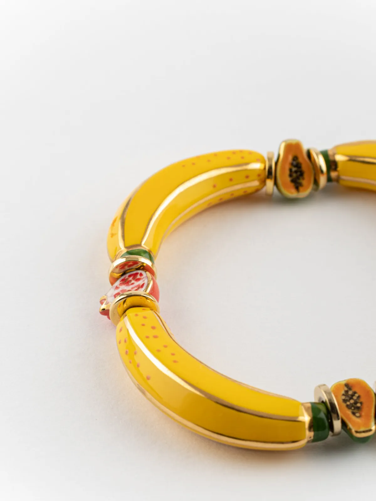 Fruit and yellow banana bead bracelet>NACH BIJOUX Online