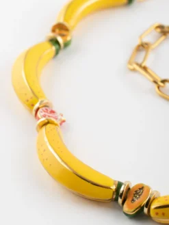Fruit and yellow banana bead necklace>NACH BIJOUX Outlet