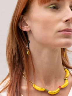 Fruit and yellow banana bead necklace>NACH BIJOUX Outlet