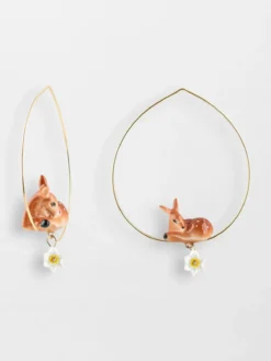 Grandes créoles biche et jonquille>NACH BIJOUX Discount