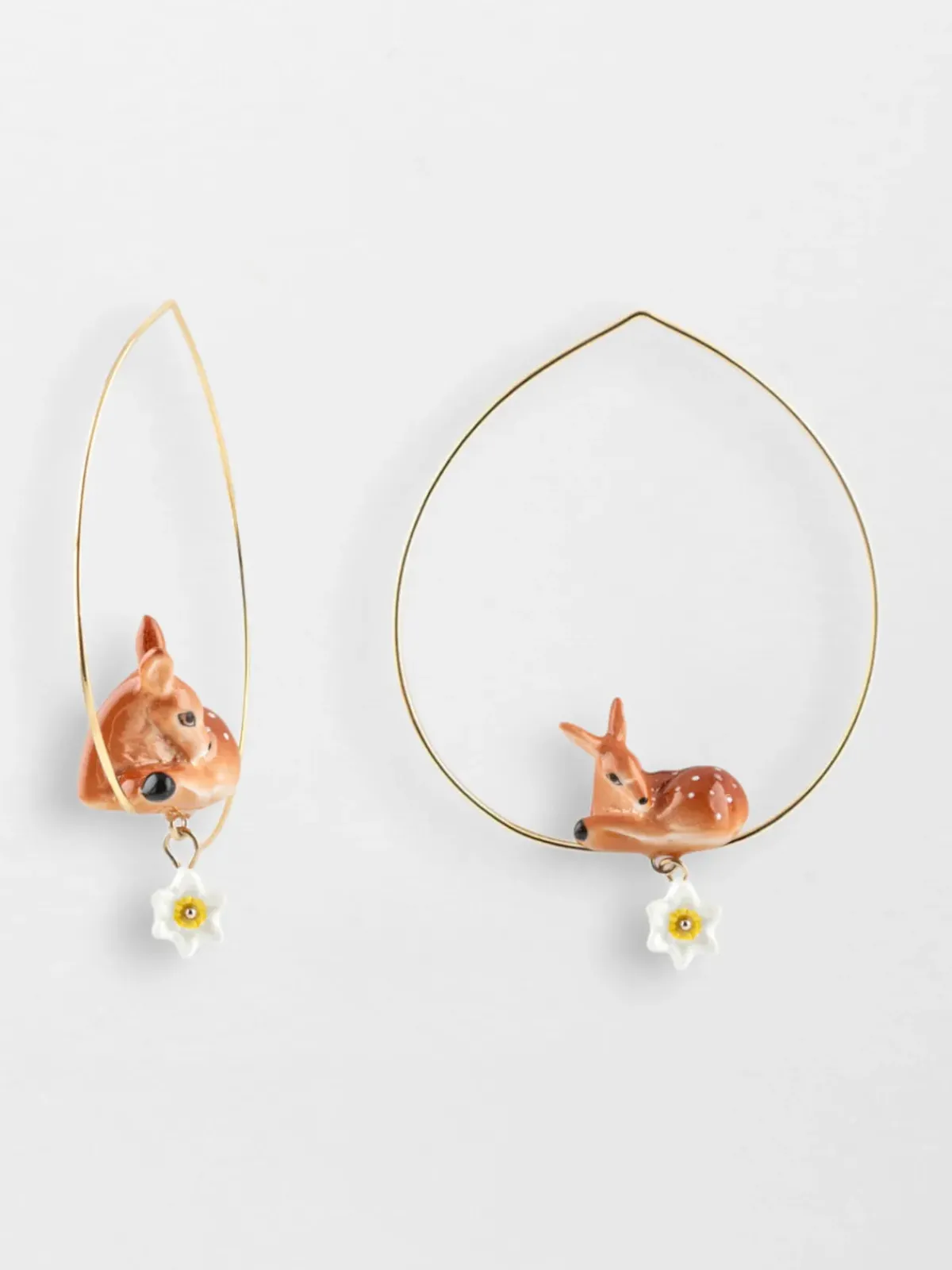 Grandes créoles biche et jonquille>NACH BIJOUX Discount
