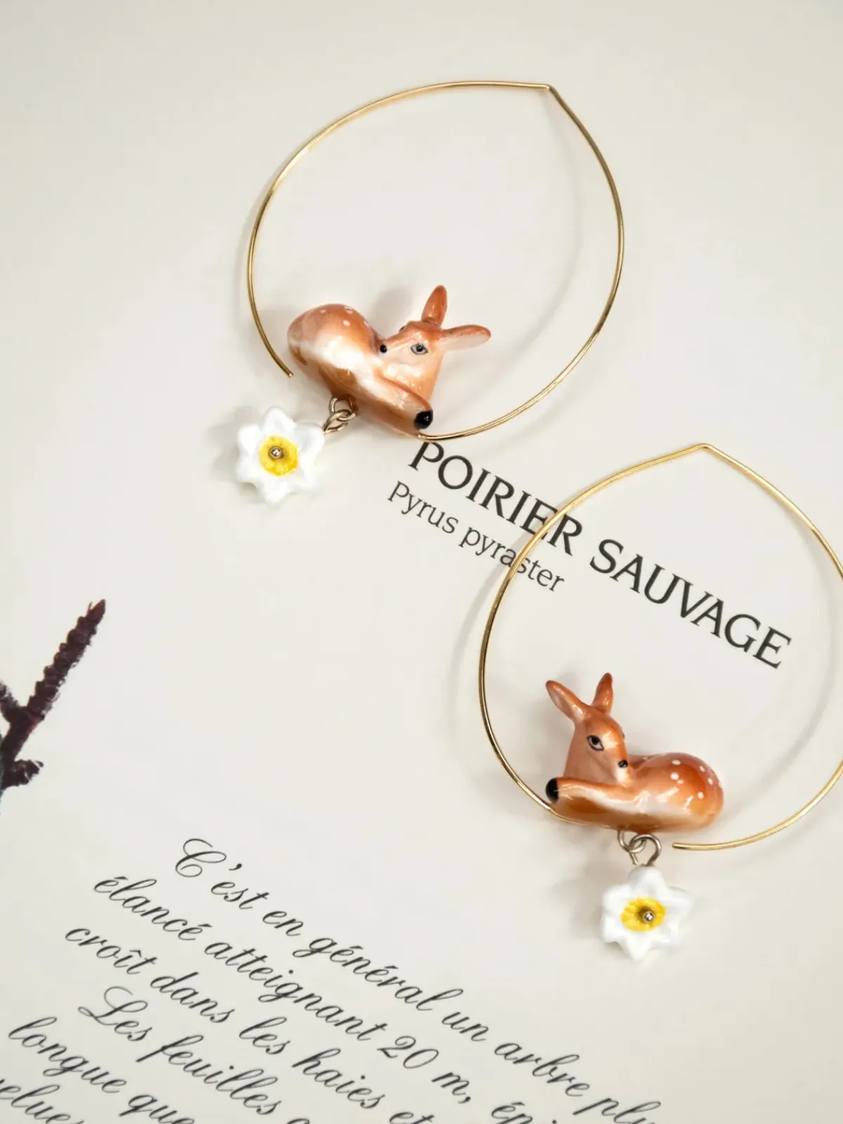 Grandes créoles biche et jonquille>NACH BIJOUX Discount