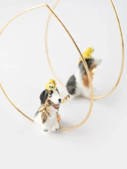 Grandes créoles chien Berger Australien et oiseau><noscript><img width=