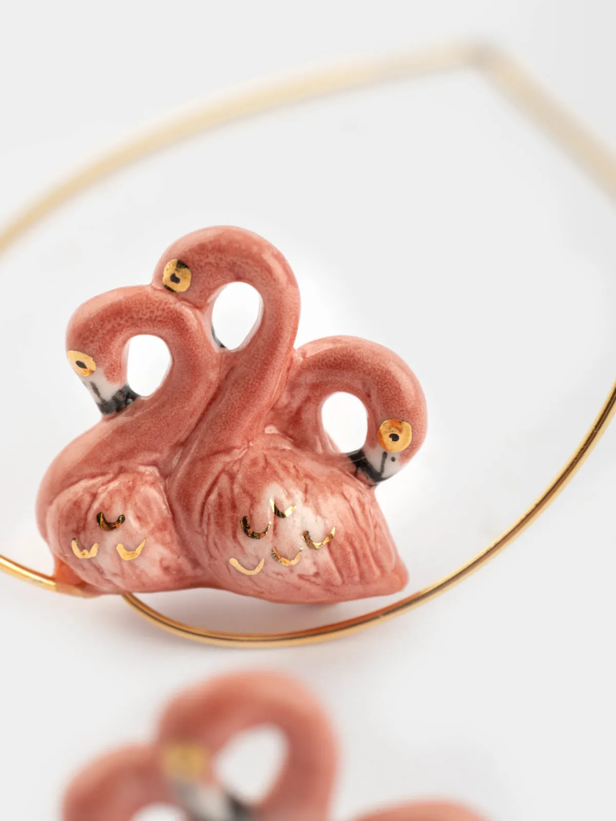 Grandes créoles flamants roses>NACH BIJOUX New
