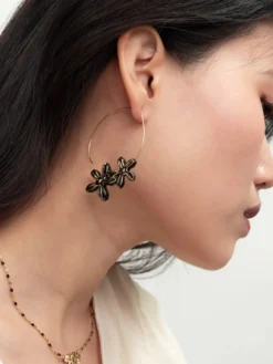 Grandes créoles fleurs d'Erine>NACH BIJOUX Hot