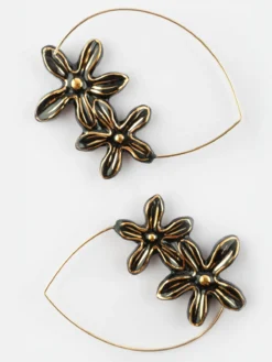 Grandes créoles fleurs d'Erine><noscript><img width=
