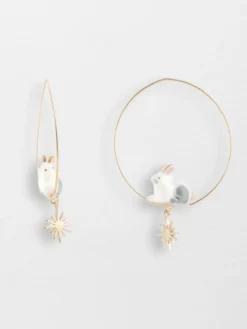 Grandes créoles lièvre polaire - Arctique>NACH BIJOUX New