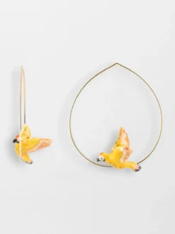 Grandes créoles oiseau Pic Flamboyant>NACH BIJOUX Discount