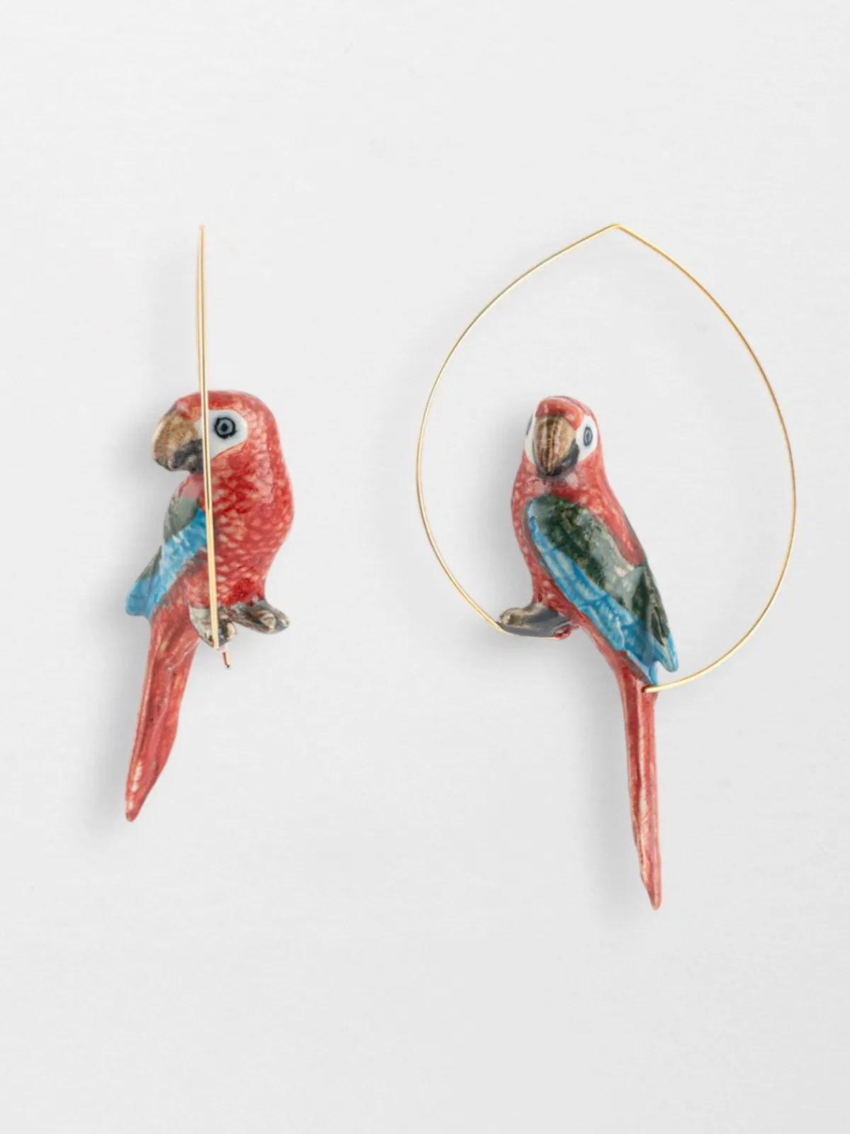 Grandes créoles perroquet rouge>NACH BIJOUX New