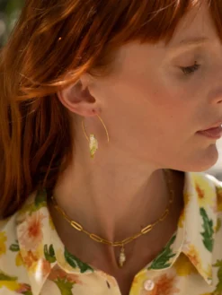 Grandes créoles perruche blanche>NACH BIJOUX Clearance