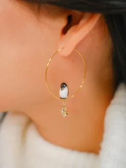 Grandes créoles pingouin - Arctique>NACH BIJOUX