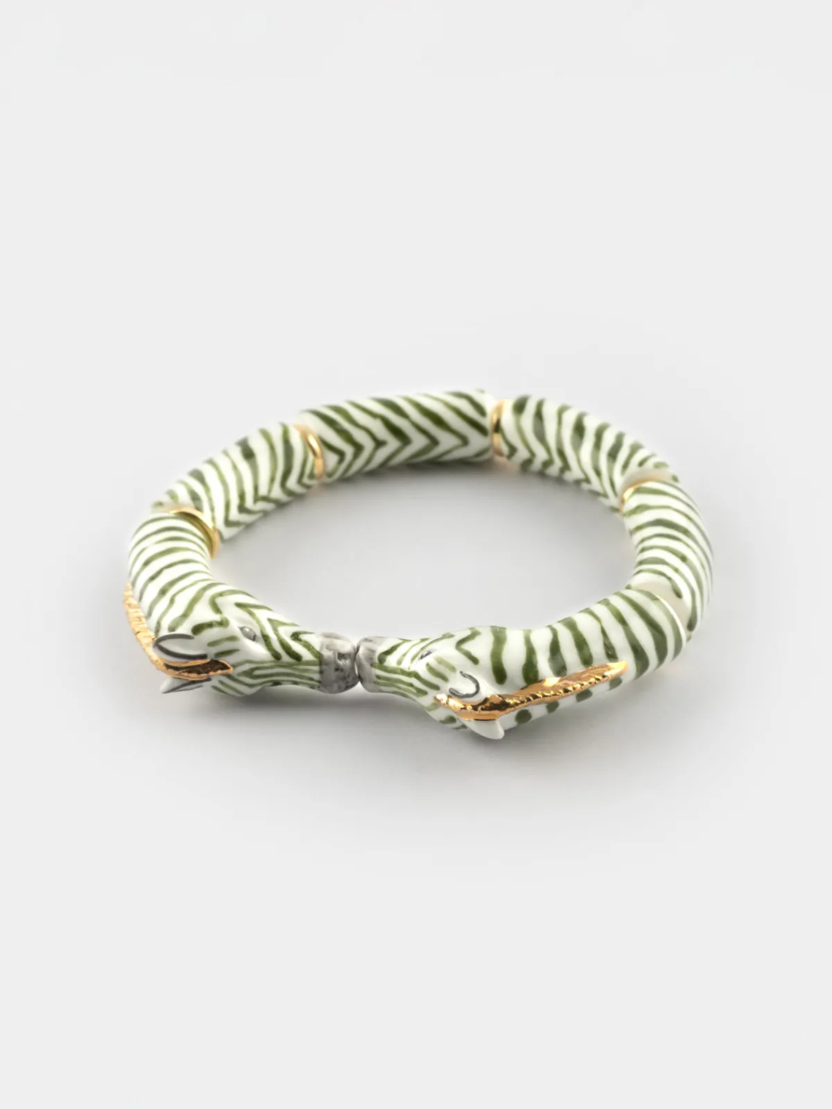 Green and gold zebra kiss bracelet>NACH BIJOUX Sale