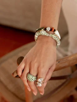 Green and gold zebra kiss bracelet>NACH BIJOUX Sale