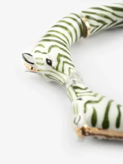 Green and gold zebra kiss bracelet><noscript><img width=