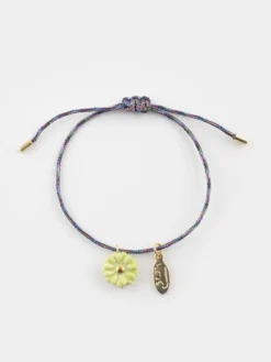 Green flower cord bracelet>NACH BIJOUX Clearance