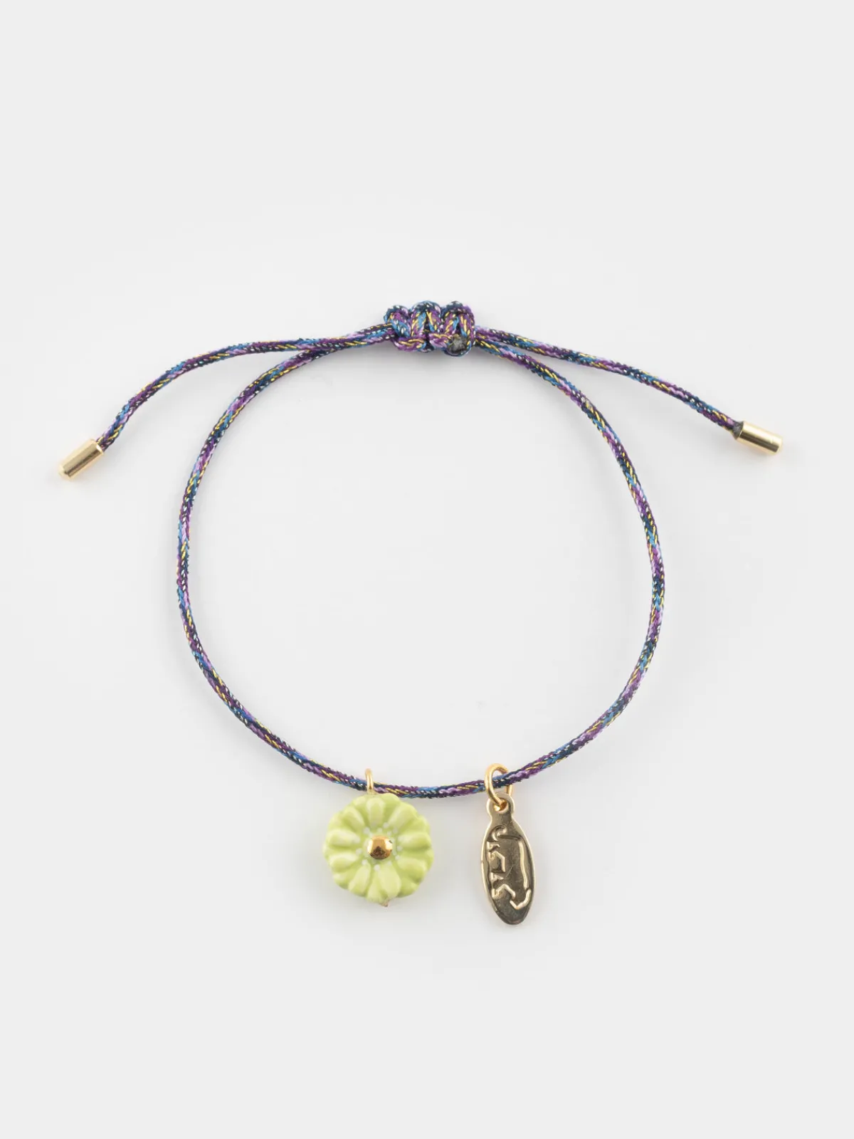 Green flower cord bracelet>NACH BIJOUX Clearance