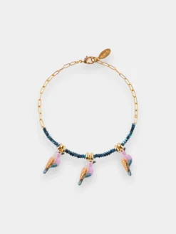 Hematite bead and bird bracelet>NACH BIJOUX Clearance