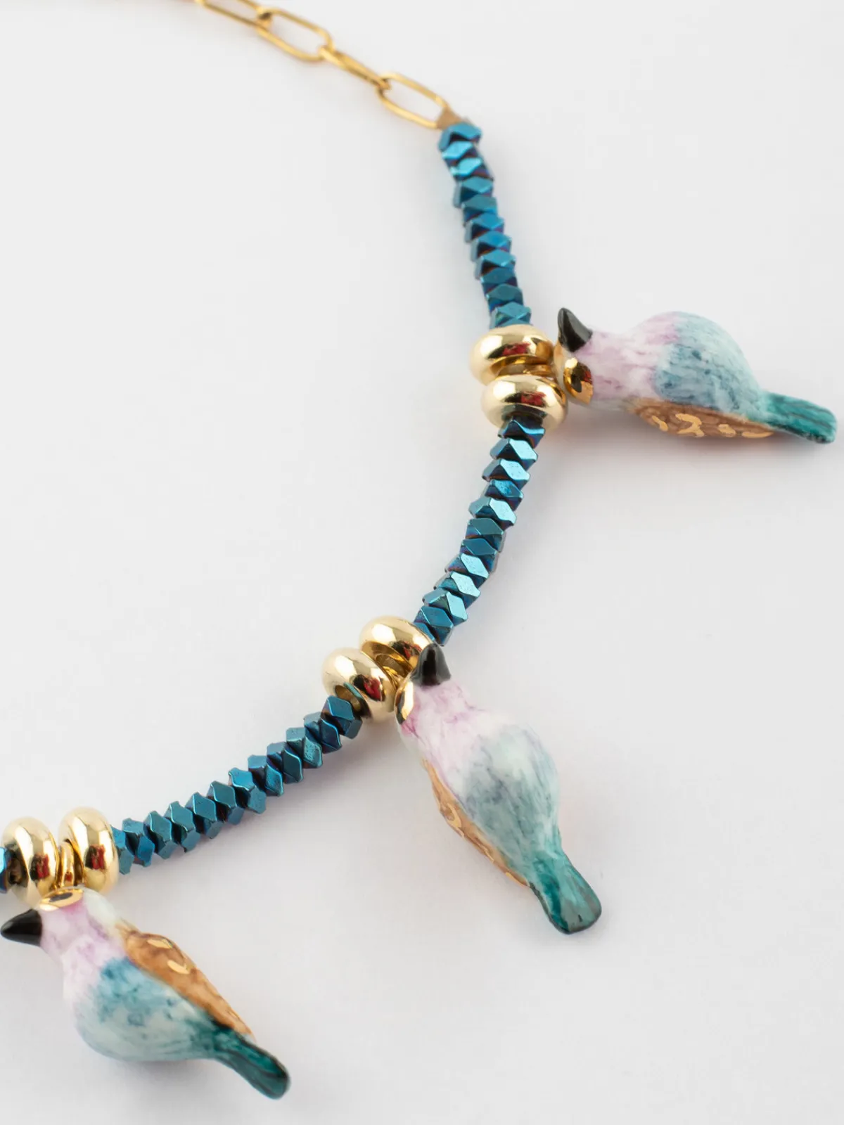 Hematite bead and bird bracelet>NACH BIJOUX Clearance