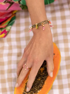 hematite bead and cockatoo bracelet>NACH BIJOUX Sale