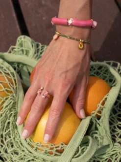 hematite bead and fruit bracelet><noscript><img width=