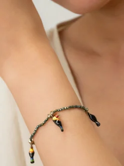 hematite bead and toucan bracelet>NACH BIJOUX New