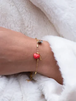 Leopard and heart chain bracelet>NACH BIJOUX Online