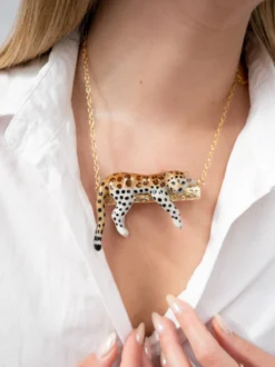 Leopard on branch necklace><noscript><img width=