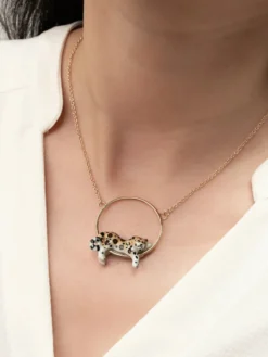 Leopard round necklace>NACH BIJOUX Outlet