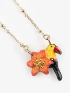 Lily and toucan necklace><noscript><img width=