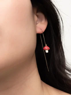 Longues boucles d'oreilles champignon et escargot>NACH BIJOUX