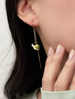 Longues boucles d'oreilles champignon et escargot><noscript><img width=
