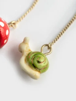 Longues boucles d'oreilles champignon et escargot><noscript><img width=