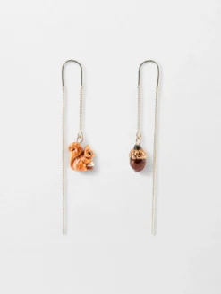 Longues boucles d'oreilles écureuil et gland>NACH BIJOUX Sale