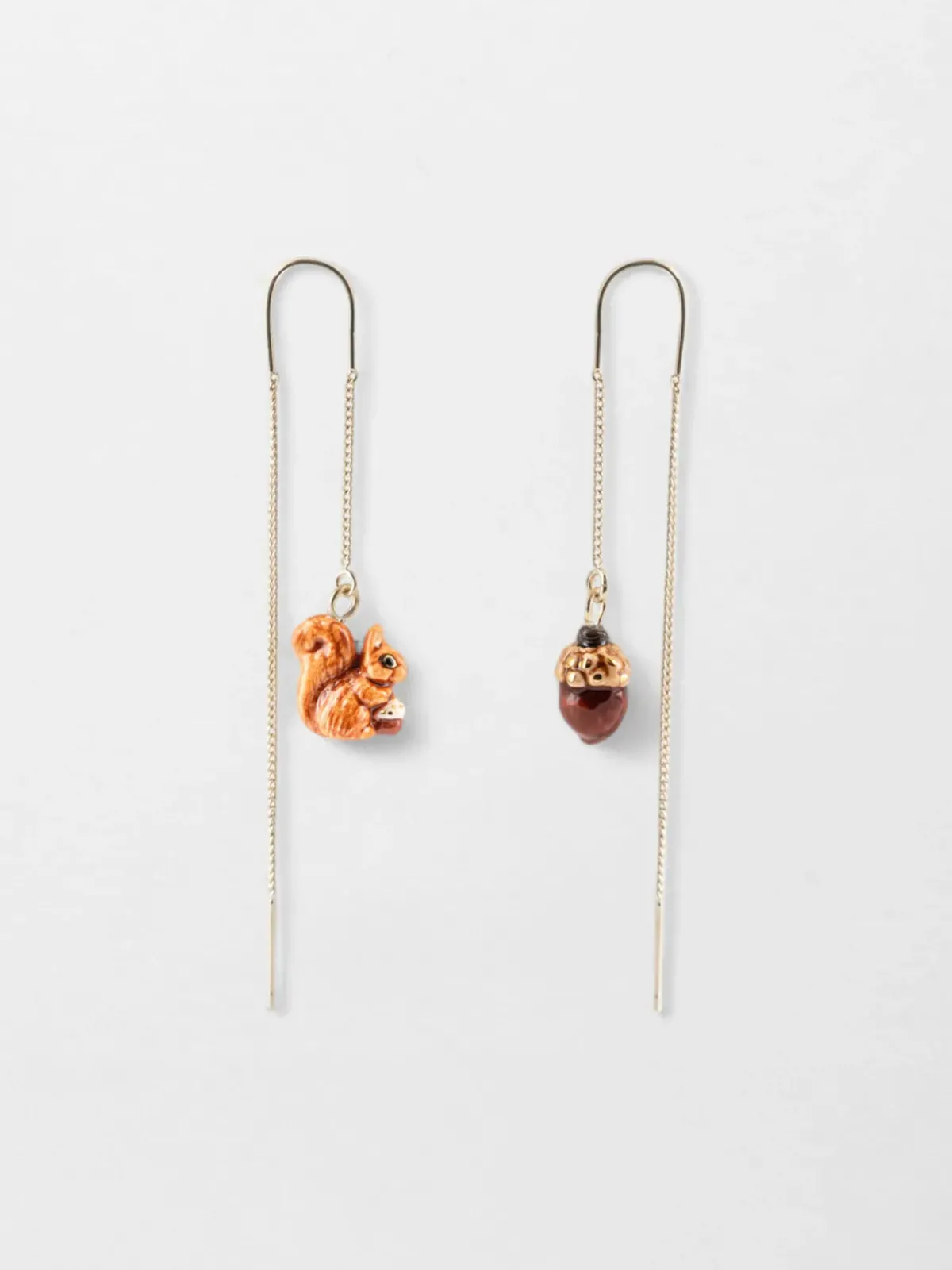 Longues boucles d'oreilles écureuil et gland>NACH BIJOUX Sale