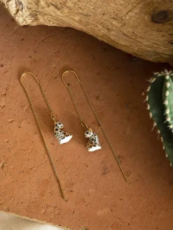 Longues boucles d'oreilles léopard><noscript><img width=