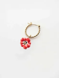 Mini créole anémone rouge - Vendue à l'unité>NACH BIJOUX Sale