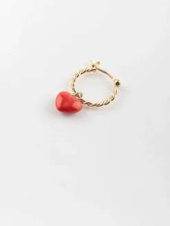 Mini créole cœur rouge - Vendue à l'unité - Premier amour>NACH BIJOUX Discount