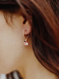 Mini créole flamant rose - Vendue à l'unité>NACH BIJOUX Discount